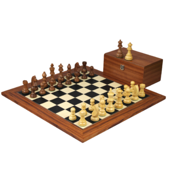 Juego de Ajedrez de Palisandro de 20 Pulgadas con Piezas de Ajedrez Staunton Aleman de Sheesham Pesadas de 3.75 Pulgadas