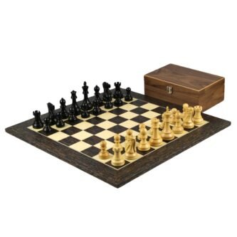 Juego de Ajedrez Tiger Ebony de 20 Pulgadas con Piezas Staunton Reykjavik Ebonizadas y Pesadas de 3.75 Pulgadas