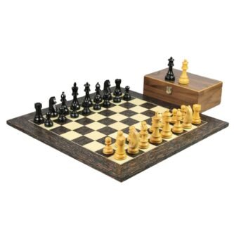 Juego de Ajedrez de Ebano Tigre de 20 Pulgadas con Piezas de Ajedrez Alemanas de Staunton Ebonizadas y Pesadas de 3.75 Pulgadas