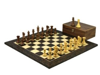 Juego de Ajedrez Tiger Ebony de 20 Pulgadas con Piezas Staunton Profesionales Morphy Pesadas de Sheesham de 3.75 Pulgadas