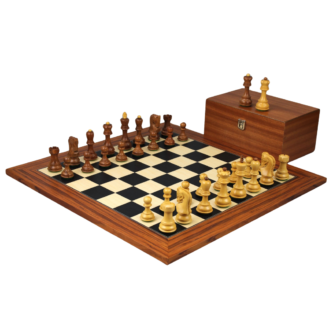 Juego de Ajedrez de Palisandro de 20 Pulgadas con Piezas de Ajedrez Staunton Zagreb Sheesham Pesadas de 3.75 Pulgadas