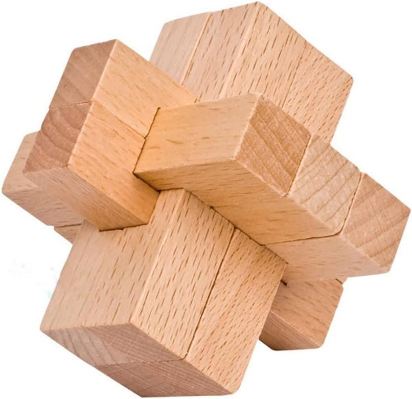 Rompecabezas Nineroots Kongming Lock de Madera Maciza