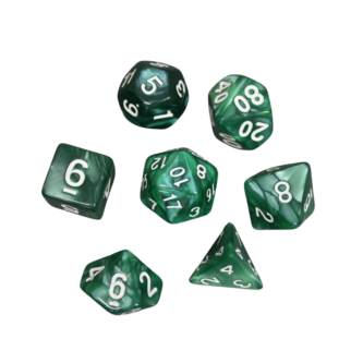 Juego de Dados DND Marmol Verde Turquesa, Set de 7 Dados para Juegos de Rol