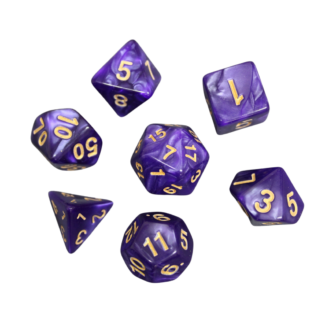 Juego de Dados DND Marmoleados en Purpura Amatista, Set de 7 Piezas, Dados para Juegos de Rol