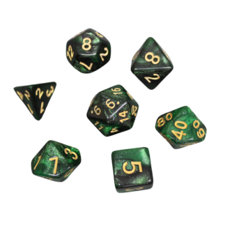 Juego de Dados de DND Marmol Verde Esmeralda, Set de 7 Piezas, Dados para Juegos de Rol