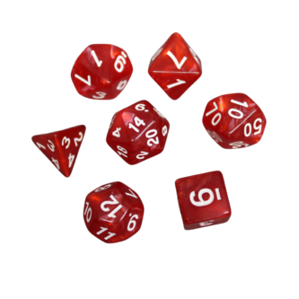 Juego de Dados de DND Marmol Rojo Rosado, Set de 7 Piezas, Dados para Juegos de Rol
