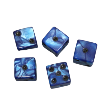Azul Noche 16 mm D6 Dados para Juegos de Rol con Puntos Negros