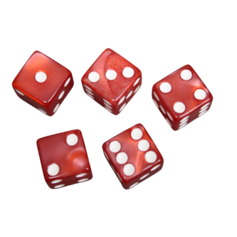 Rojo Escarlata 16 mm D6 Dados para Juegos de Rol con Puntos Blancos