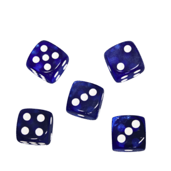 Azul Oscuro Translucido de 14 mm D6 Dados para Juegos de Rol con Puntos Blancos
