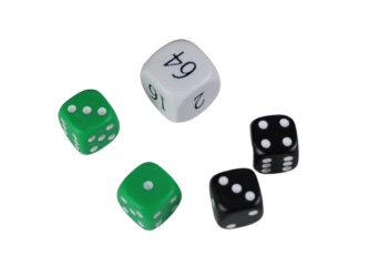 Juego de Dados de Repuesto para Backgammon – Cubo de Doblaje Blanco – Dados Negros y Verdes